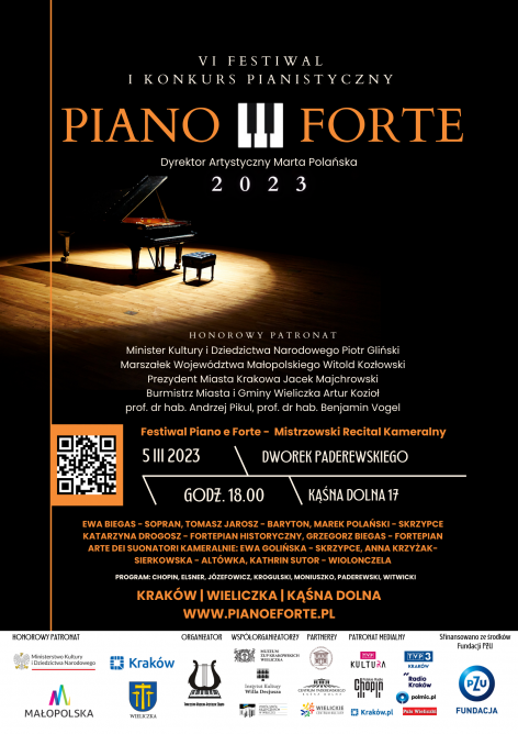 VI Festiwal i Konkurs Pianistyczny Piano e Forte 2023 - plakat